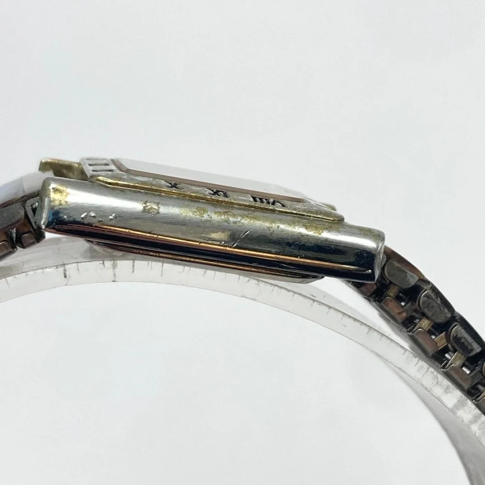 Vintage St. Marin Womens Watch 21mm Abalone Stretch Band Two Tone New Battery 6